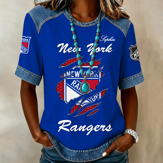 PREMIUM NHL X NYR Women Retro T Shirt Custom Name Limited Edition NDT VHM 190526