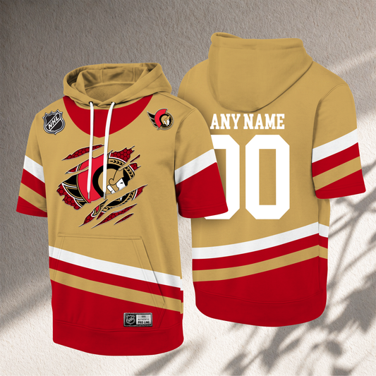 PREMIUM NHL X OS CRACK Short Sleeve Hoodie SHIRT NDT VHM 150526