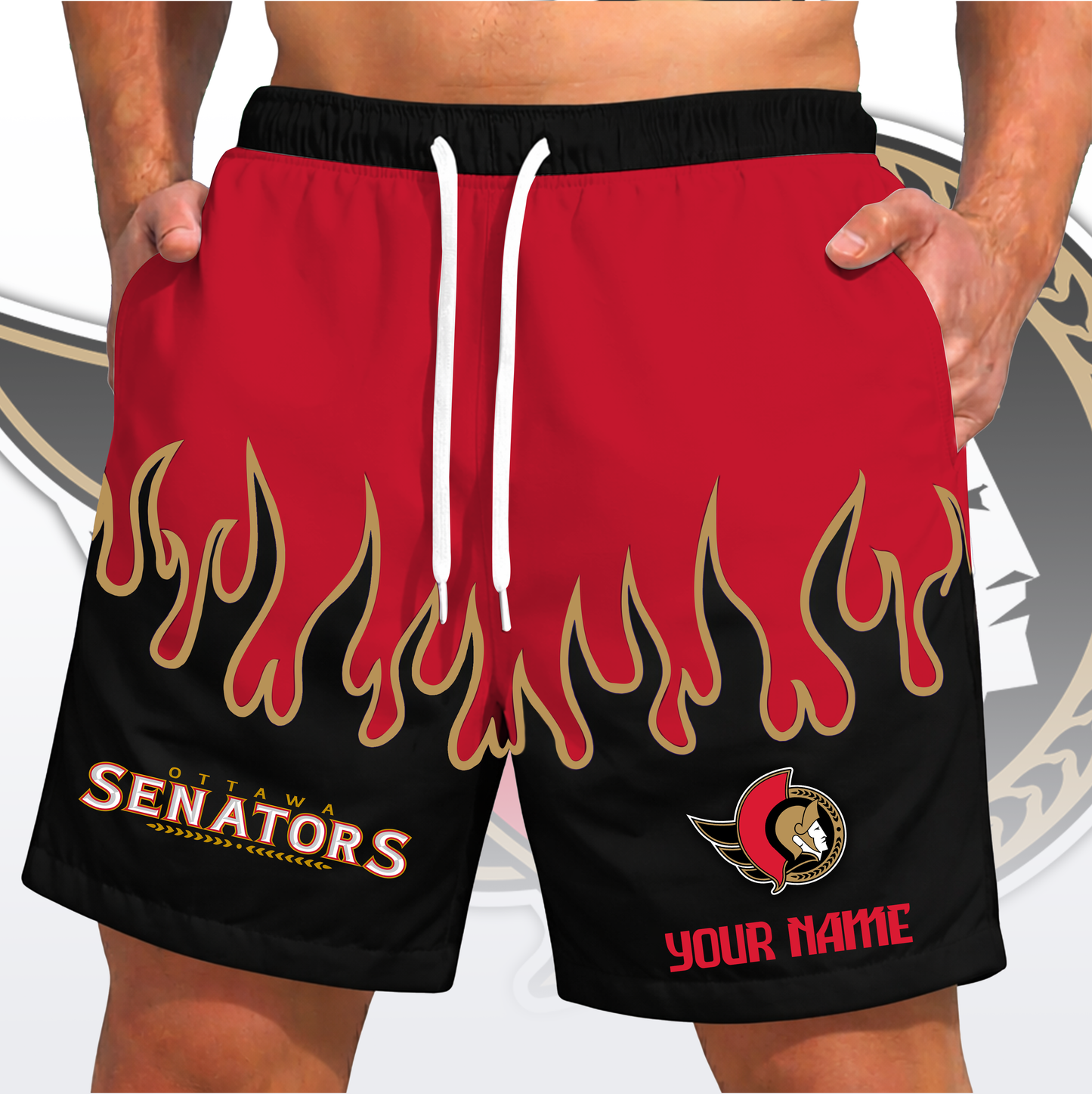 PREMIUM NHL X OS Fire  Flame Short Pants Custom Name Limited Edition NDT VHM 200426
