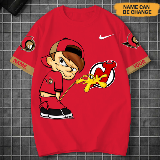 PREMIUM NHL X OS Funny Peeing Boy New Tshirt Custom Name NDT VHM 160426