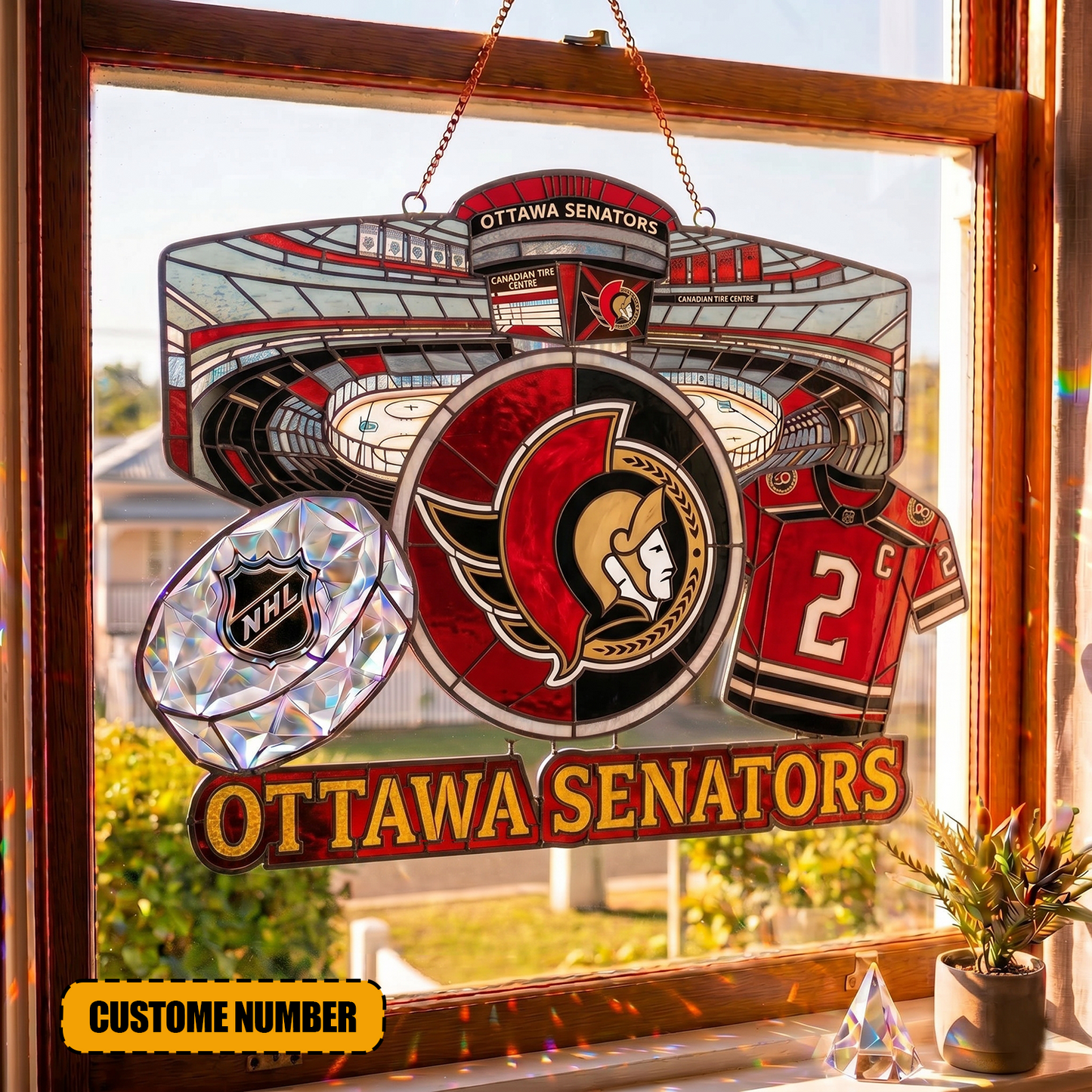 PREMIUM NHL  X OS Suncatcher Custom  Name  Limited Edition NDT VHM 240426
