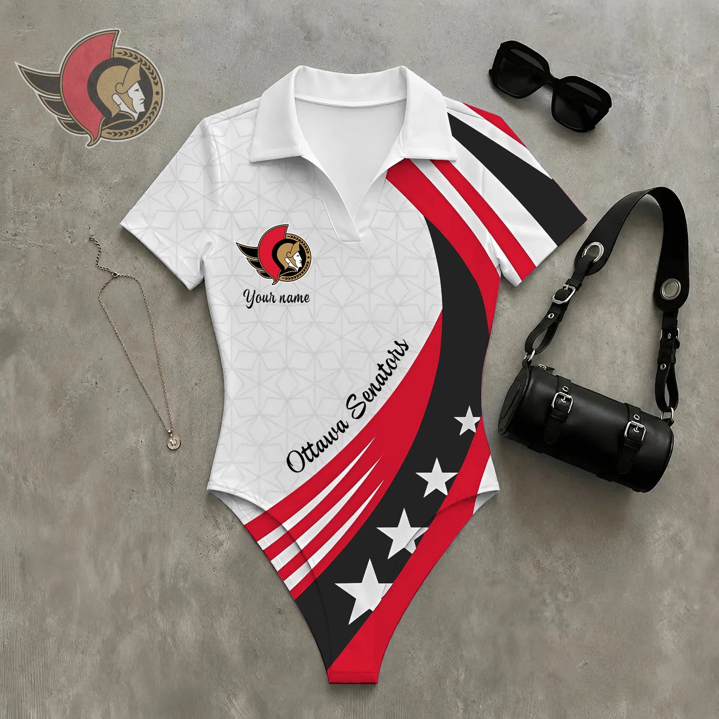 PREMIUM NHL X OS Women‘s Slim-Fit V-Neck Polo Bodysuit NDT NHM 270526