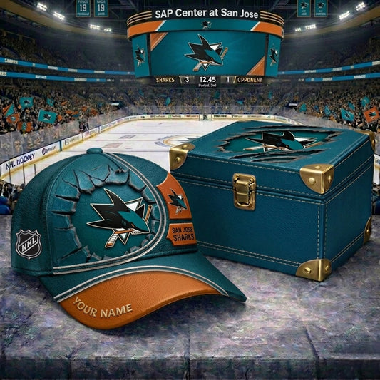 PREMIUM NHL X SJS CRACK CUSTOM NAME HAT V303 NDT NHM 150526