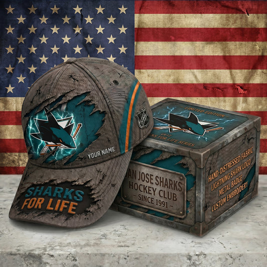 PREMIUM NHL X SJS RETRO VINTAGE CUSTOM NAME HAT LIMIED EDITIONS NDT NTN 190526