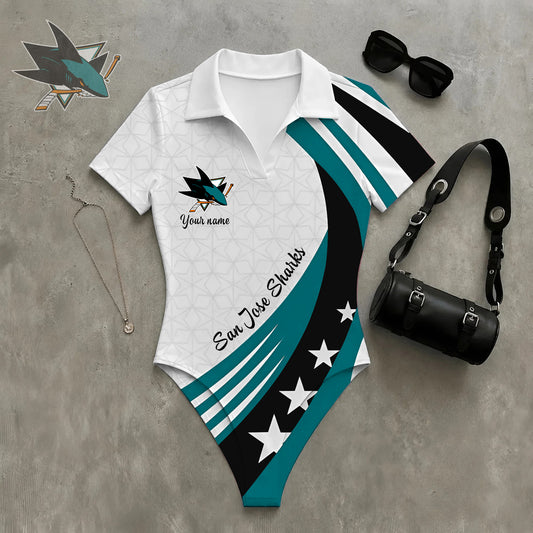PREMIUM NHL X SJS Women‘s Slim-Fit V-Neck Polo Bodysuit NDT NHM 270526