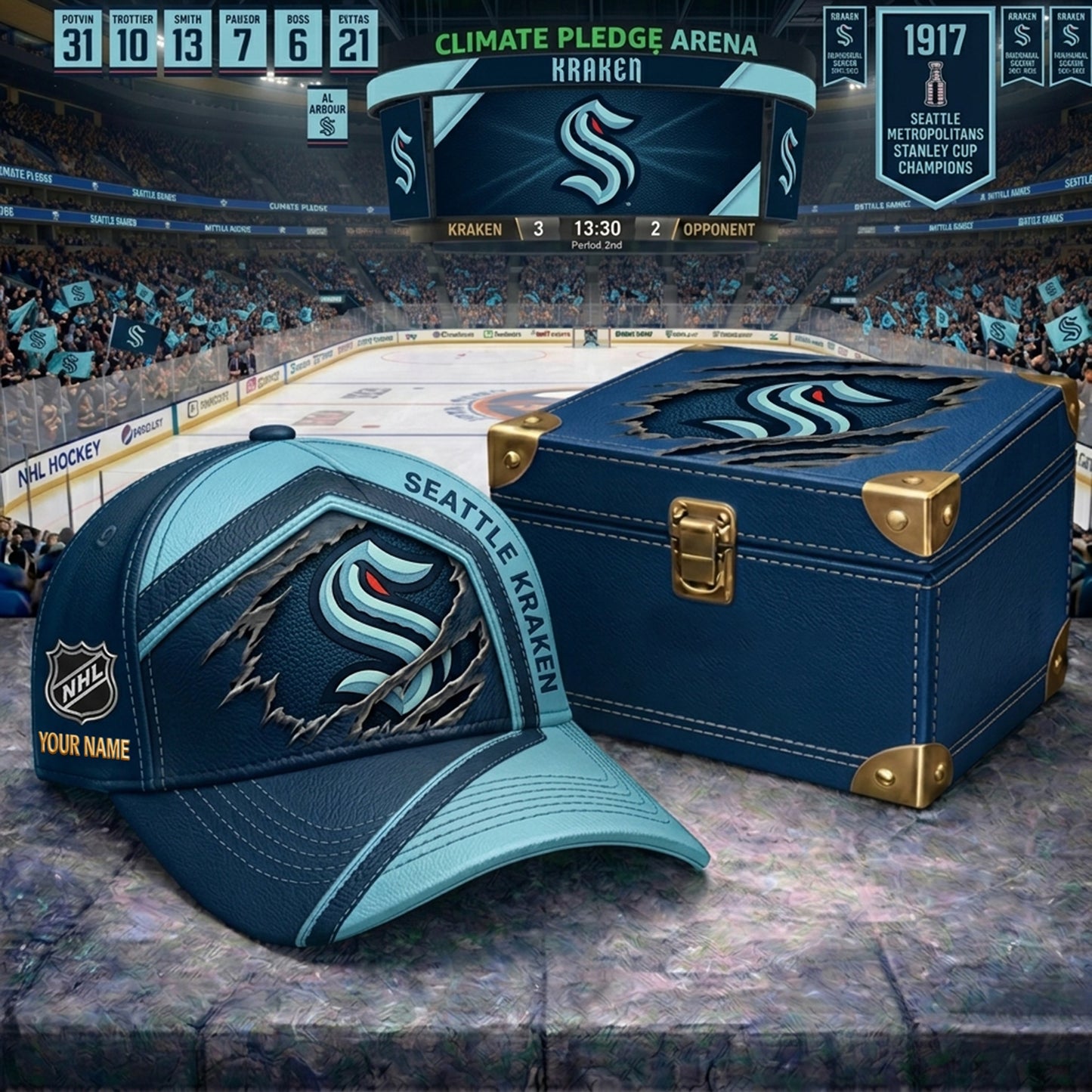 PREMIUM NHL X SK CRACK CUSTOM NAME V3 HAT NDT NHM 170426