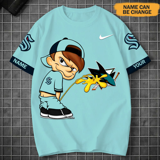 PREMIUM NHL X SK DRW Funny Peeing Boy New Tshirt Custom Name NDT VHM 160426