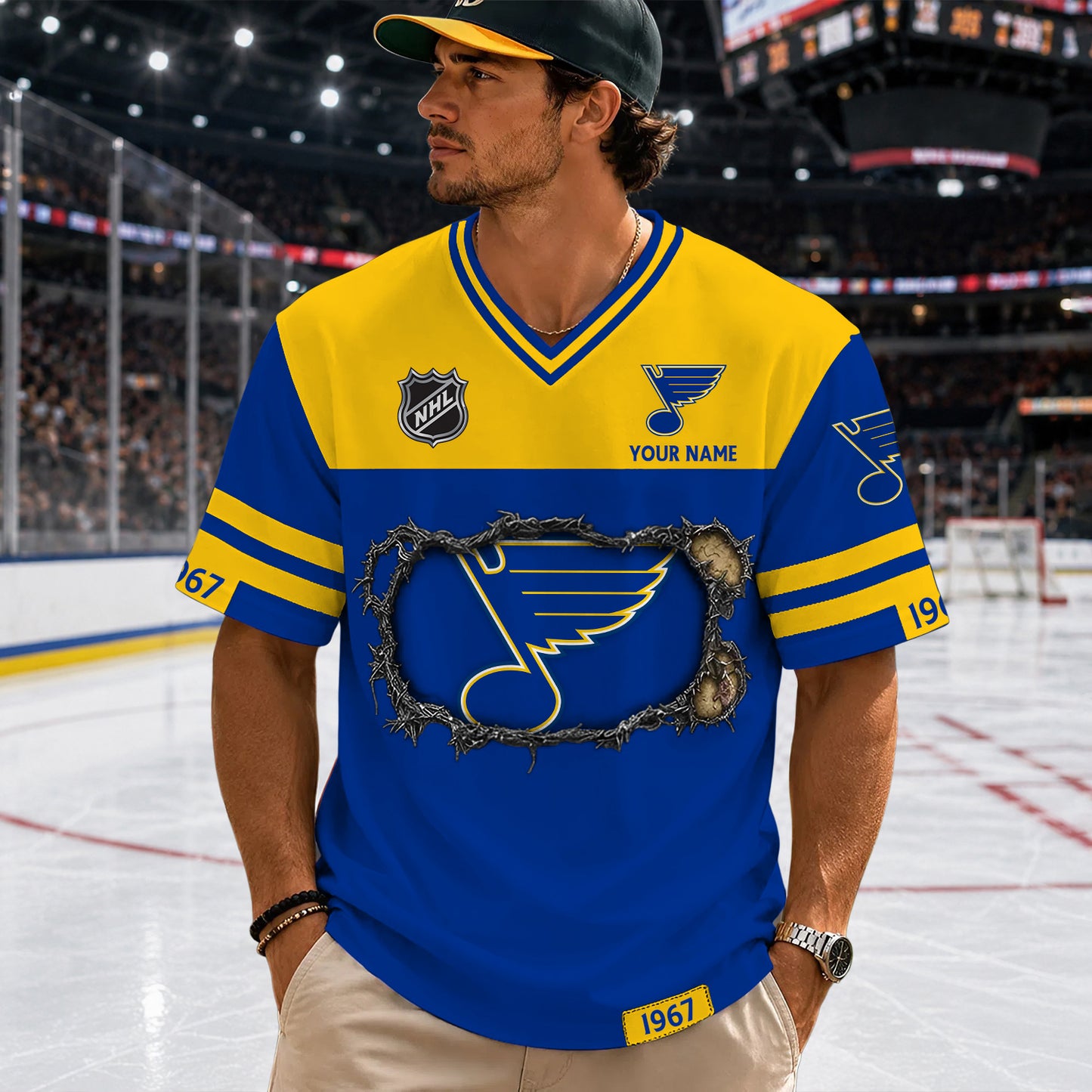 PREMIUM NHL X SLB Streetwear V-neck Shirt Custom Gifts For Fan NDT NHM 290526
