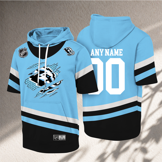 PREMIUM NHL X UM CRACK Short Sleeve Hoodie SHIRT NDT VHM 150526