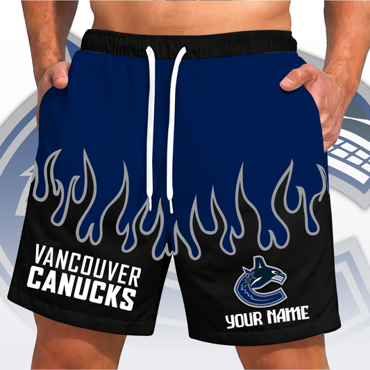 PREMIUM NHL X VC Fire  Flame Short Pants Custom Name Limited Edition NDT VHM 200426