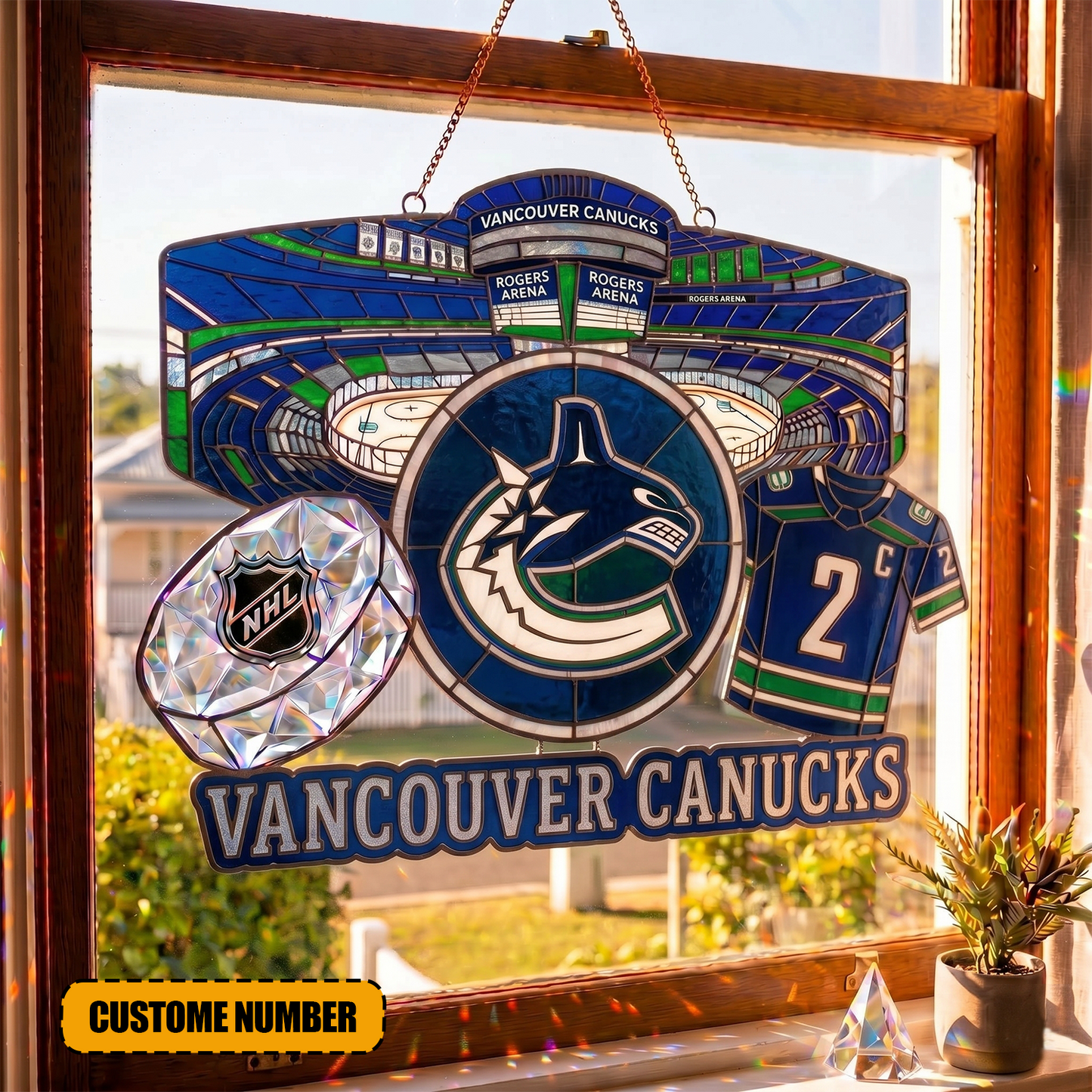 PREMIUM NHL  X VC Suncatcher Custom Number Limited Edition NDT VHM 240426