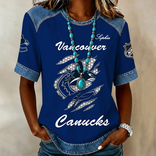 PREMIUM NHL X VC Women Retro T Shirt Custom Name Limited Edition NDT VHM 190526