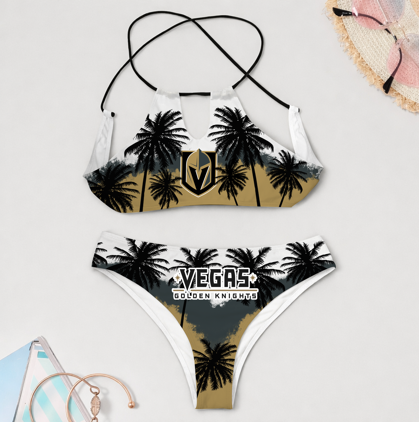 PREMIUM NHL X VGK 3D Women Cami Swimsuit Women Bikini For Summer HOLIDAY