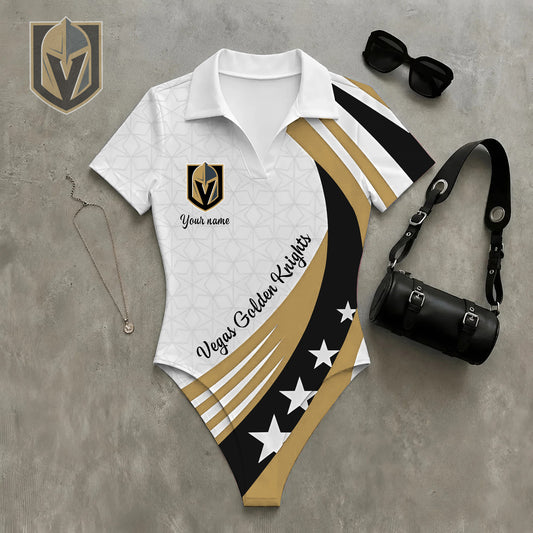 PREMIUM NHL X VGK Women‘s Slim-Fit V-Neck Polo Bodysuit NDT NHM 270526