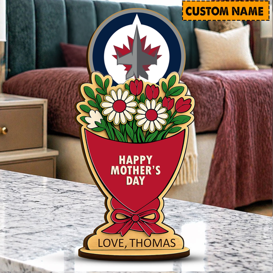 PREMIUM NHL X WJ Custom Name Happy Mother's Day Wooden Plaque Gifts For Fan NDT VHM 170426