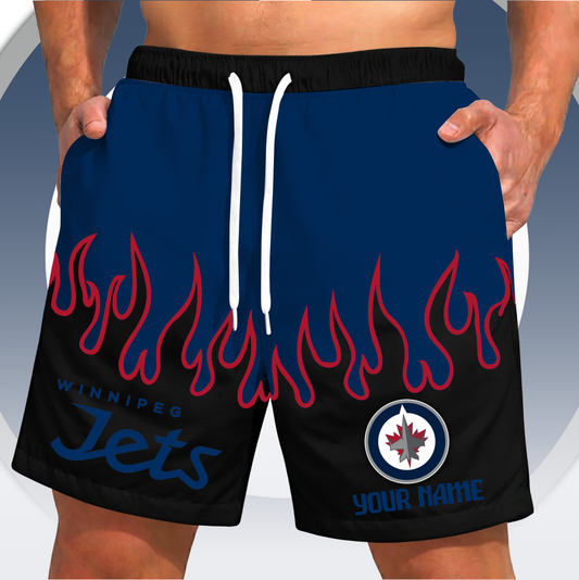 PREMIUM NHL X WJ Fire  Flame Short Pants Custom Name Limited Edition NDT VHM 200426