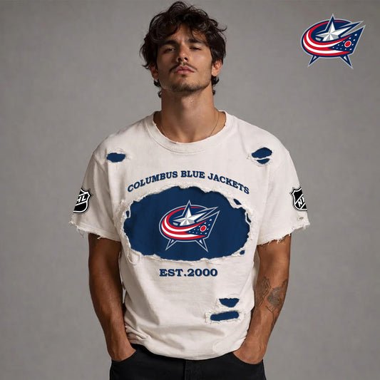 PREMIUM NHL  x CBJ RETRO WASH SHIRT NDT NTN 080426