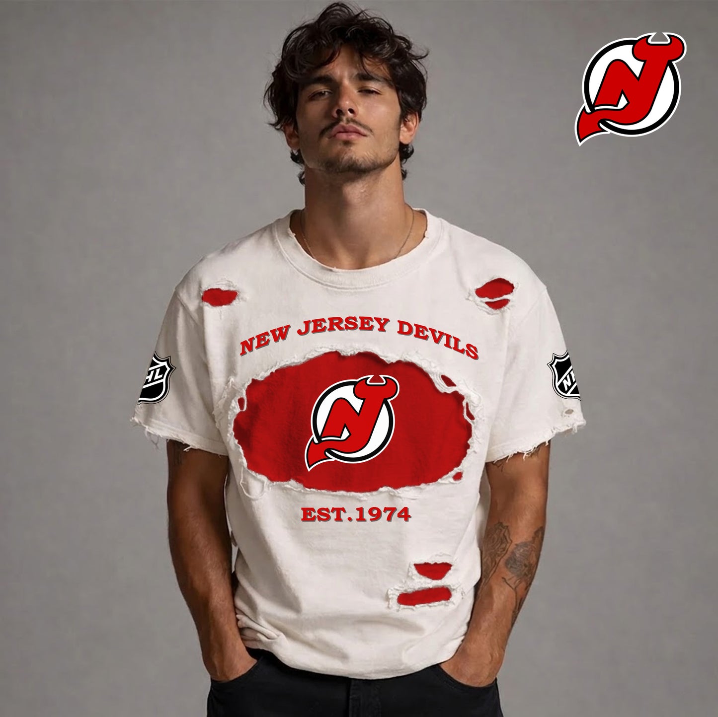PREMIUM NHL  x NJD RETRO WASH SHIRT NDT NTN 080426
