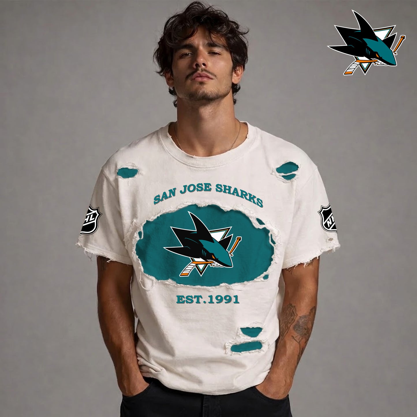 PREMIUM NHL  x SJS RETRO WASH SHIRT NDT NTN 080426
