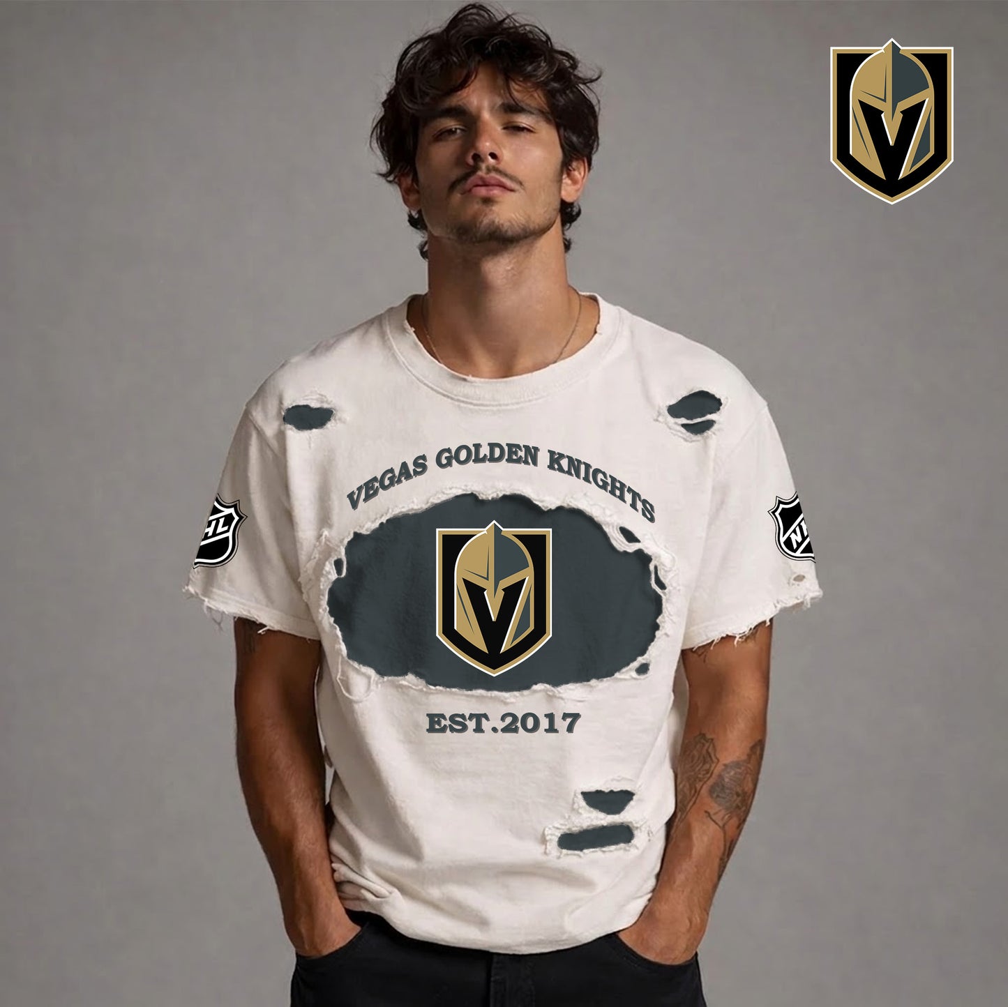 PREMIUM NHL  x VGK RETRO WASH SHIRT NDT NTN 080426