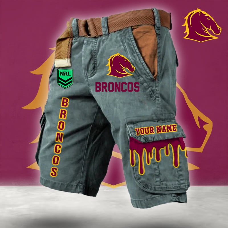 PREMIUM NRL X BB Cargo Shorts Custom Name Limited Edition NDT LVH