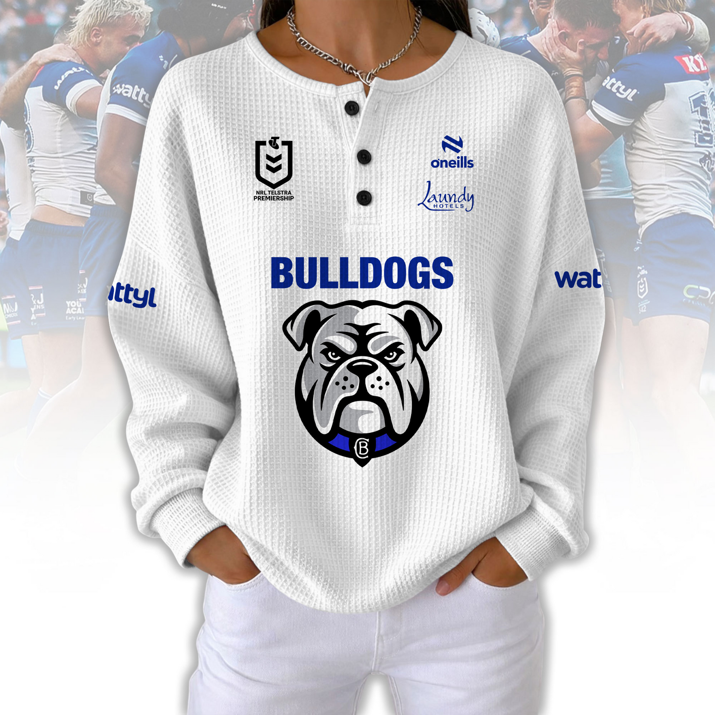 PREMIUM NRL X CBB  Woman Waffle  Classic Hoodie NDT NQK 240326