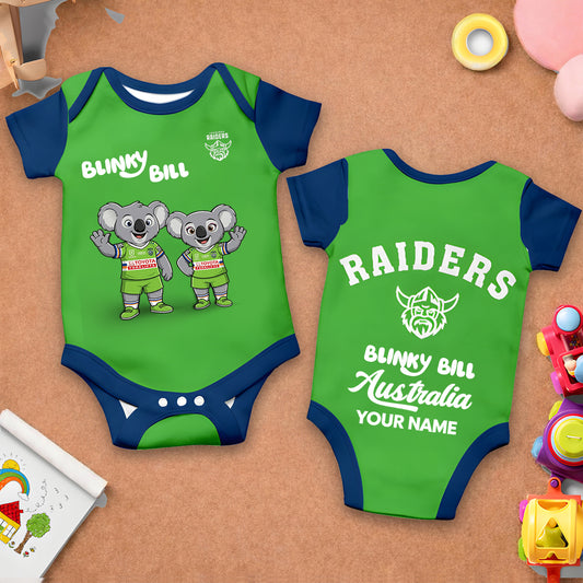 PREMIUM NRL X CR BLINKY BILL Baby Romper Custom Name For Kids NDT LVH 130426 1