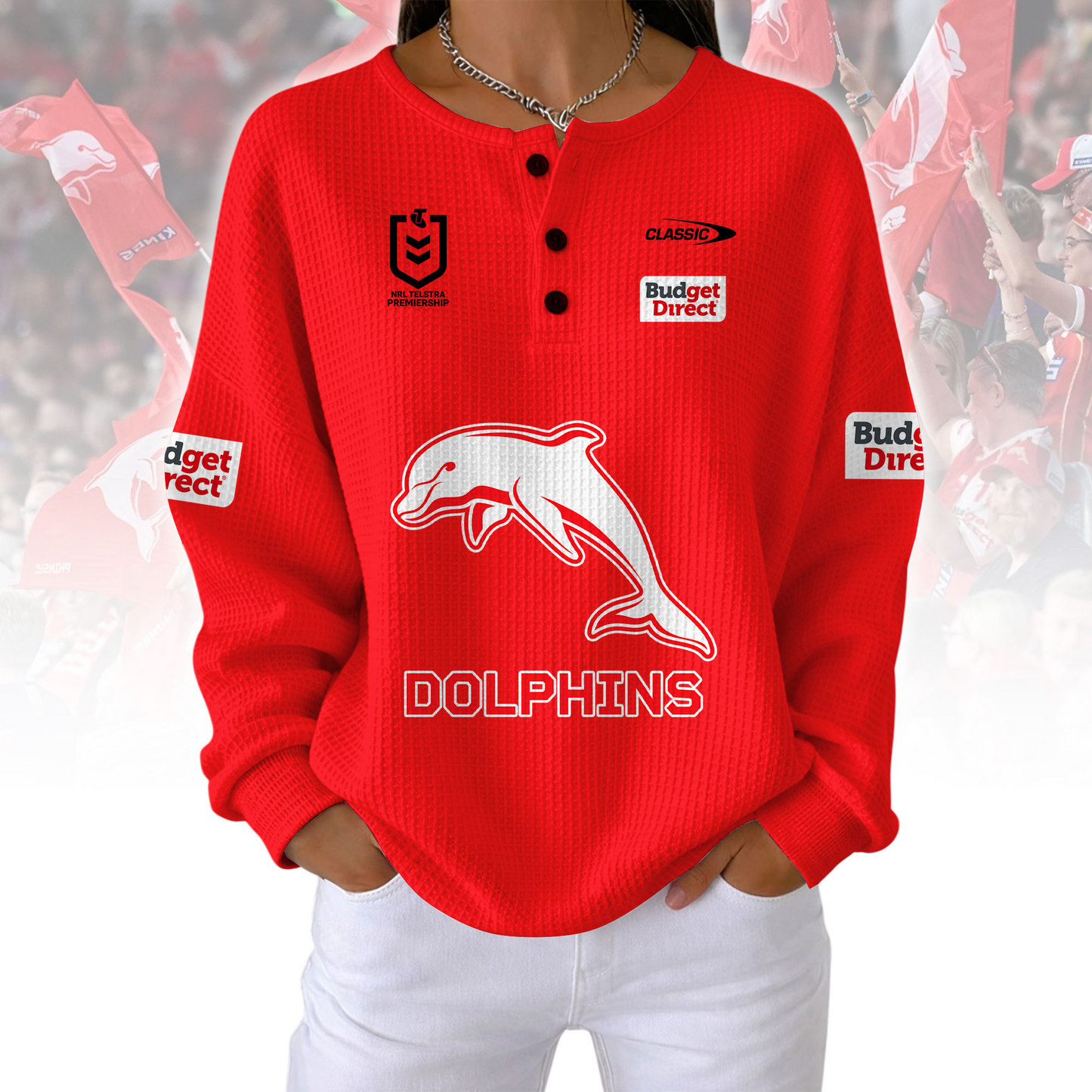 PREMIUM NRL X D Woman Waffle  Classic Hoodie NDT NQK 240326