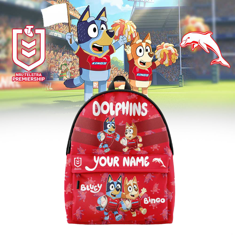 PREMIUM NRL X DOL Bluey and Bingo Back Pack Custom Name For Fans NDT LVH 310326