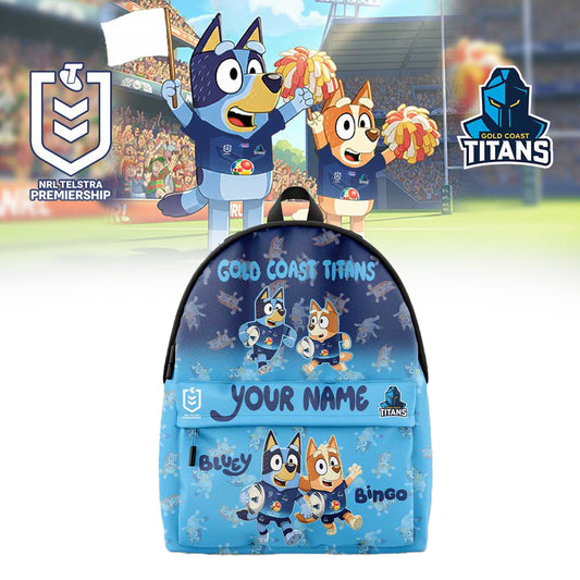 PREMIUM NRL X GCT Bluey and Bingo Back Pack Custom Name For Fans NDT LVH 310326