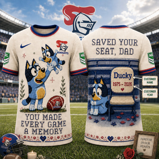 PREMIUM NRL X NK  Custom 3D BLUEY Faux-Stitch Dad Memorial Shirt NDT NTN 220526