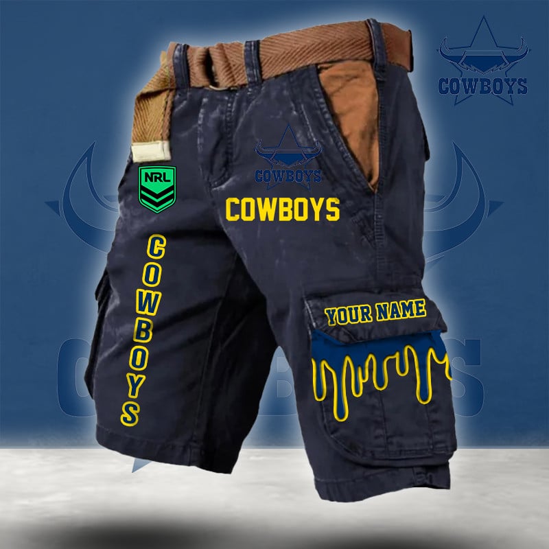 PREMIUM NRL X NQC Cargo Shorts Custom Name Limited Edition NDT LVH