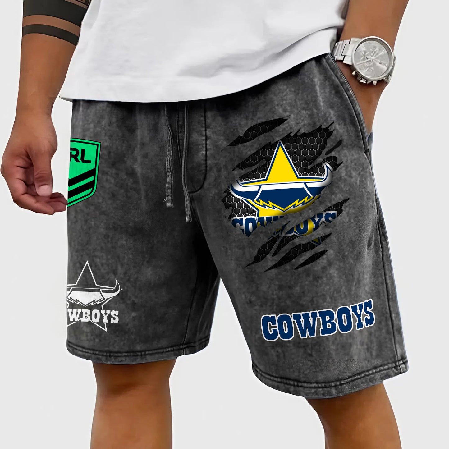 PREMIUM NRL X NQC Wash Shorts FOR SUMMER HOLIDAY NDT NHM 030426