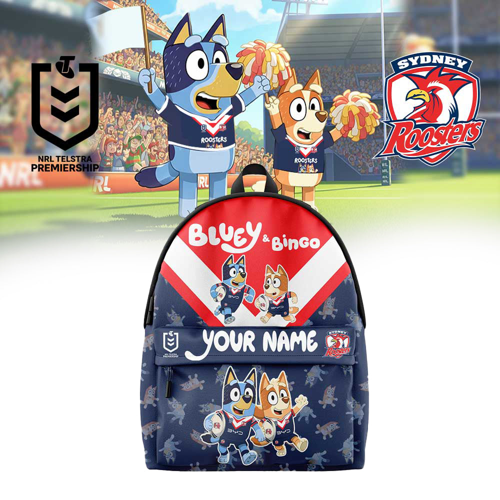 PREMIUM NRL X SR Bluey and Bingo Back Pack Custom Name For Fans NDT LVH 310326