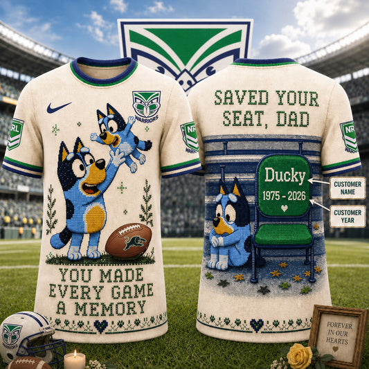 PREMIUM NRL X WAR Custom 3D BLUEY Faux-Stitch Dad Memorial ShirtNDT NTN 220526
