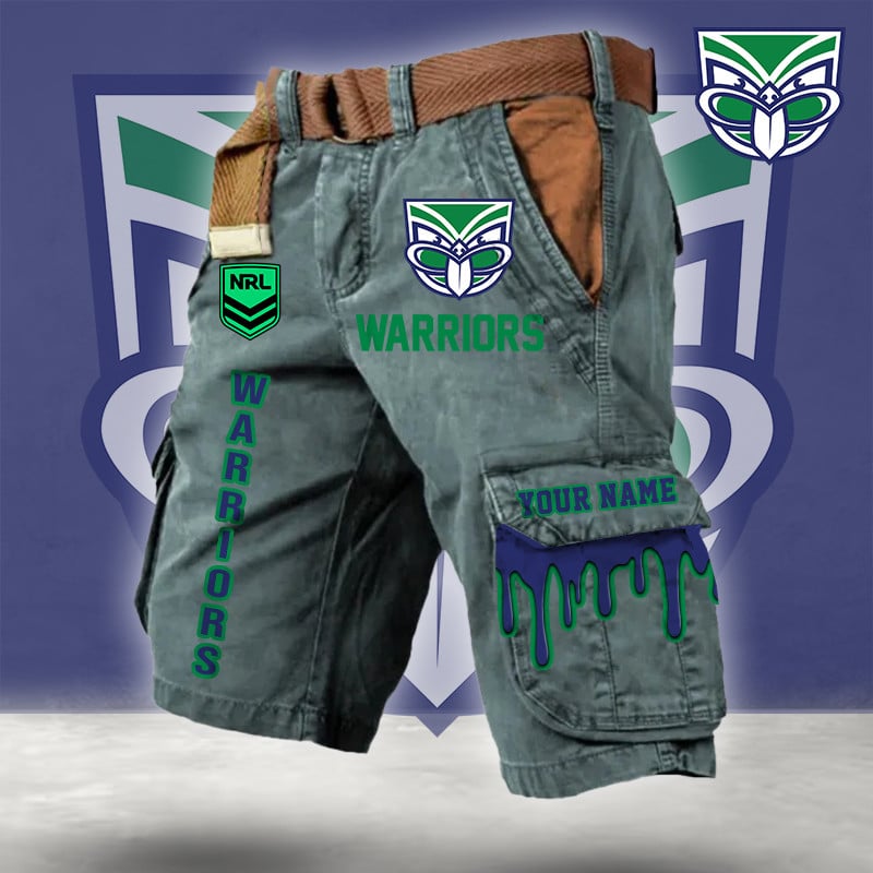 PREMIUM NRL X WAR Cargo Shorts Custom Name Limited Edition NDT LVH