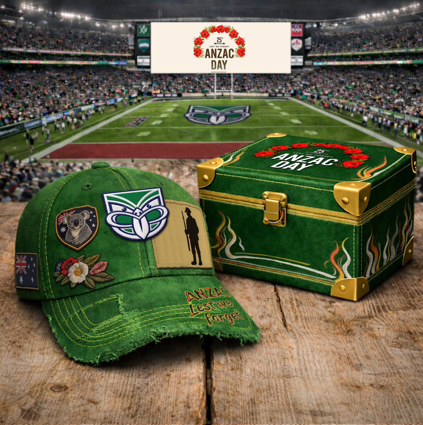 PREMIUM NRL X WAR RETRO ANZAC DAY CAP LIMITED EDITION NDT VHM