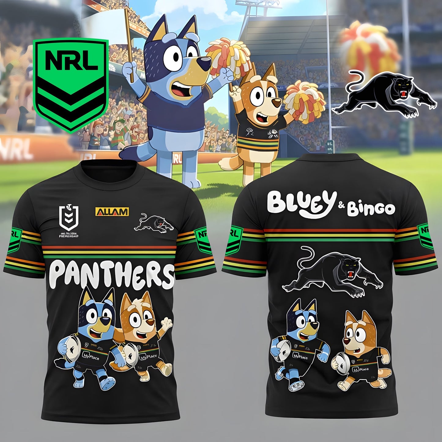 PREMIUM NRL X PP Bluey & Bingo POLO SHIRT – Limited 2026 NDT LVH