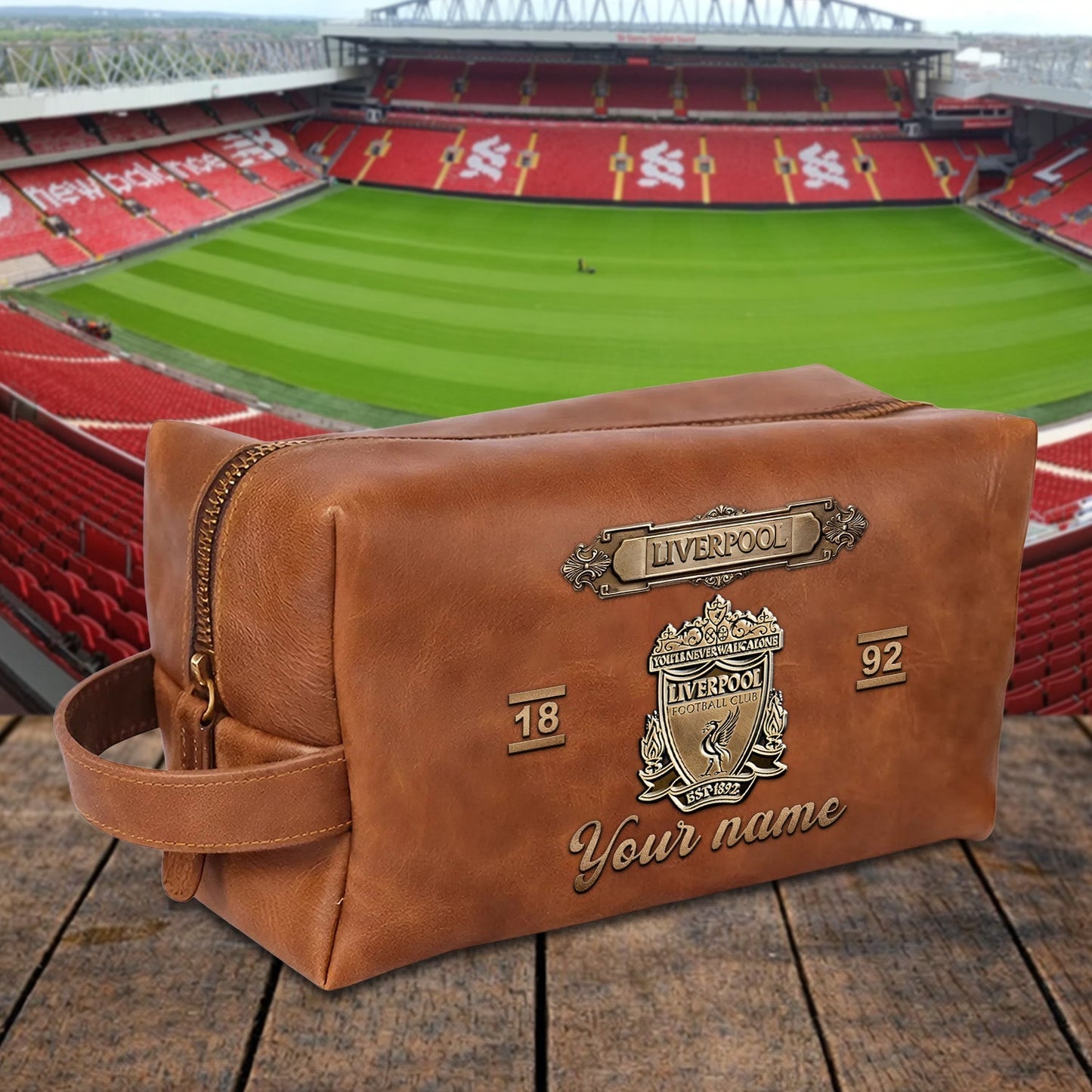 PREMIUM 𝐄𝐏𝐋 X LIV 3D EMBOSSED LEATHER TOILETRY BAG Limited Edition NDT NHM 020326