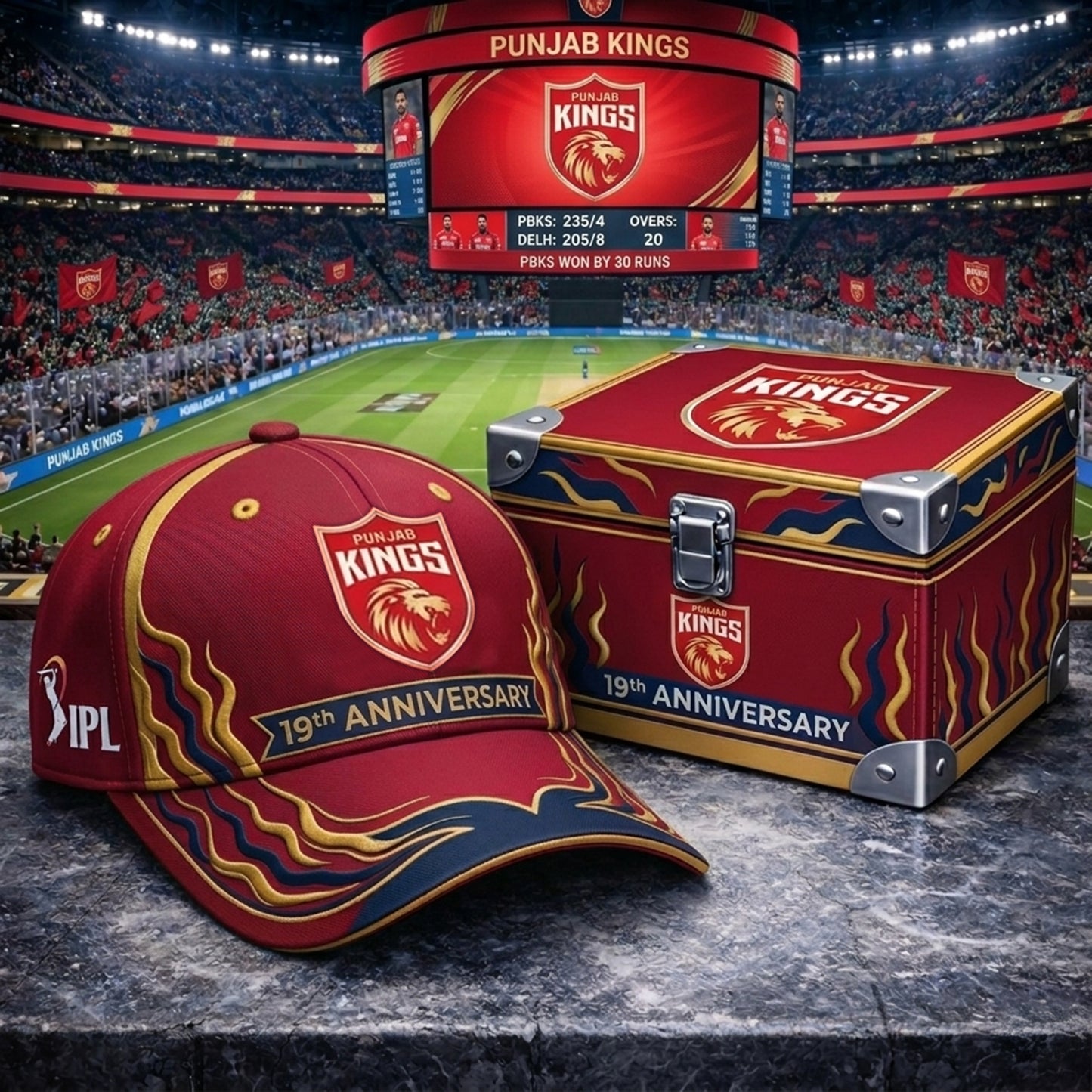 PREMIUM IPL X PK Anniversary Flame Limited Edition Cap NDT NHM 210326