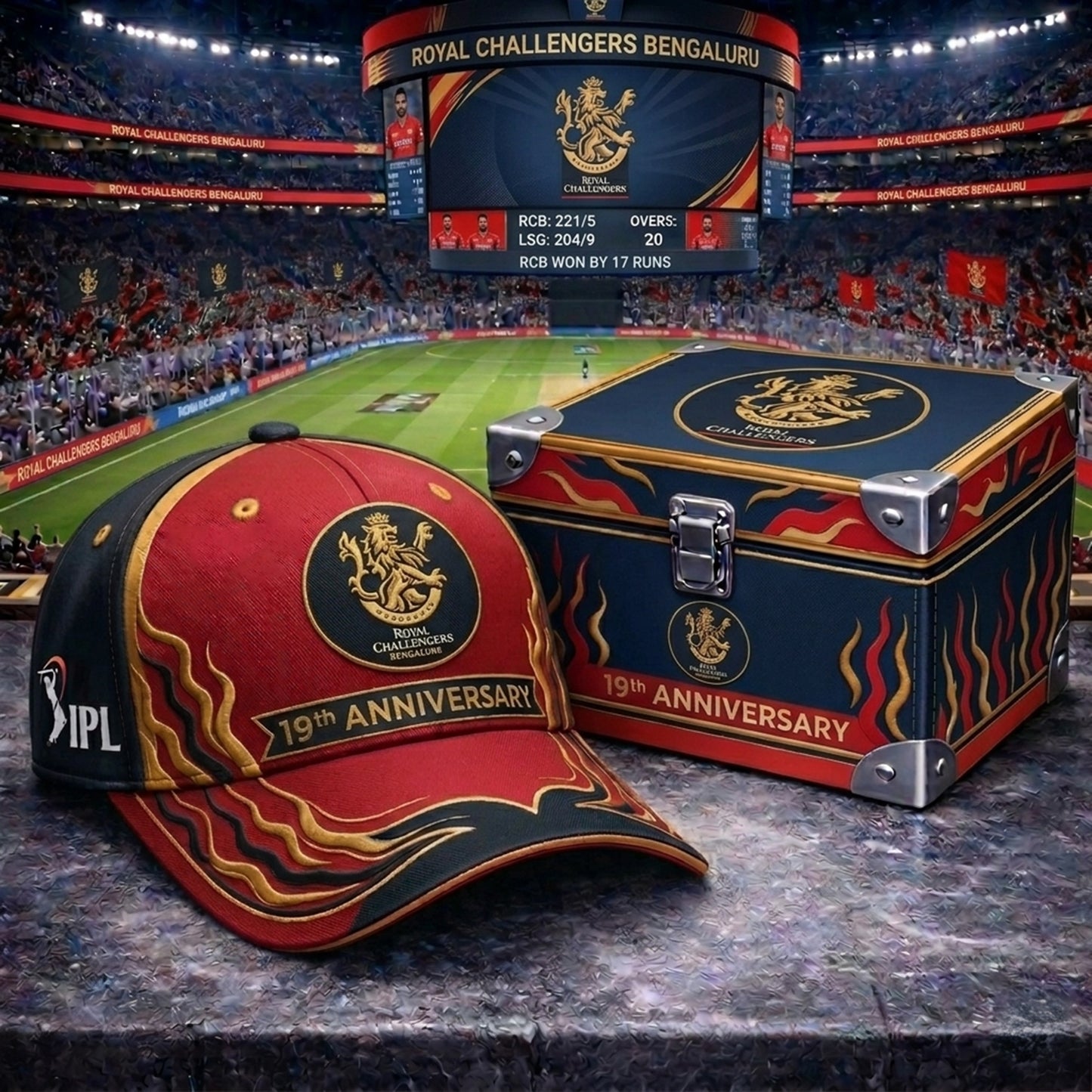 PREMIUM IPL X RCB Anniversary Flame Limited Edition Cap NDT NHM 210326