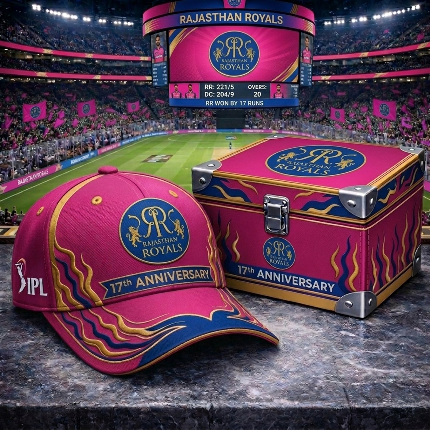PREMIUM IPL X RR Anniversary Flame Limited Edition Cap NDT NHM 210326
