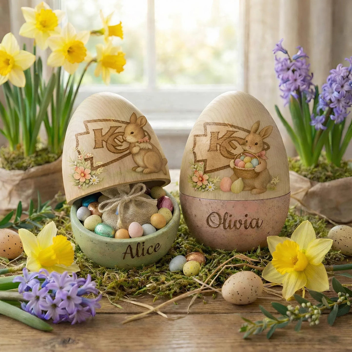 PREMIUM 𝗡𝗙𝗟 X KCC Personalized Hollow Wooden Easter Egg NDT NHM 270226