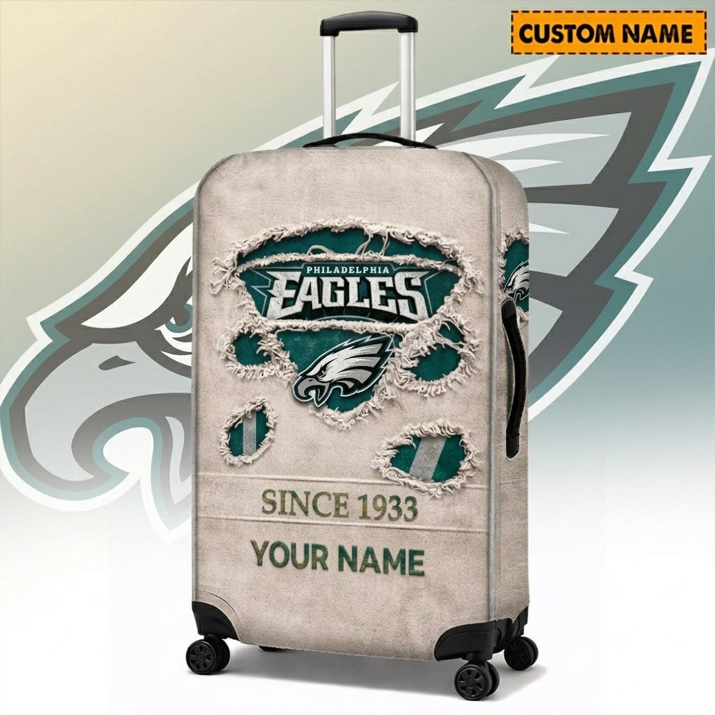 PREMIUM NFL X PHI Vintage Luggage Cover Custom Name NDT NHM 060426