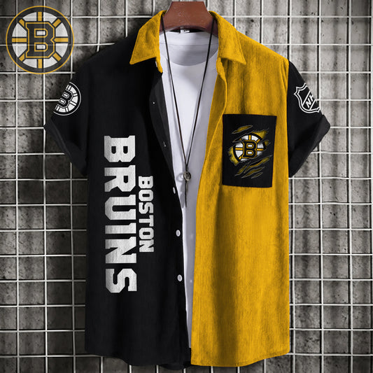 PREMIUM NHL X BB Patchwork Lapel Striped Shirts Limited Editions NDT NHM 240526