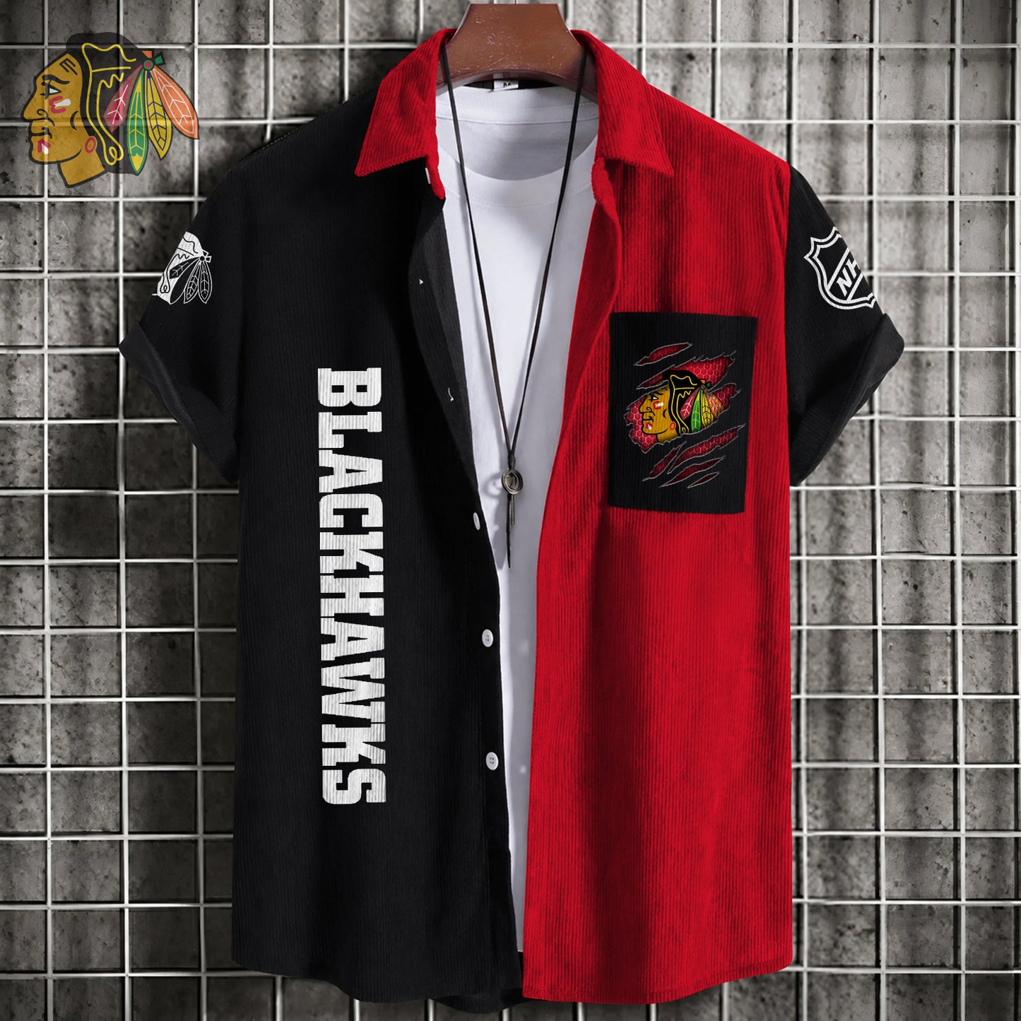PREMIUM NHL X CB Patchwork Lapel Striped Shirts Limited Editions NDT NHM 240526
