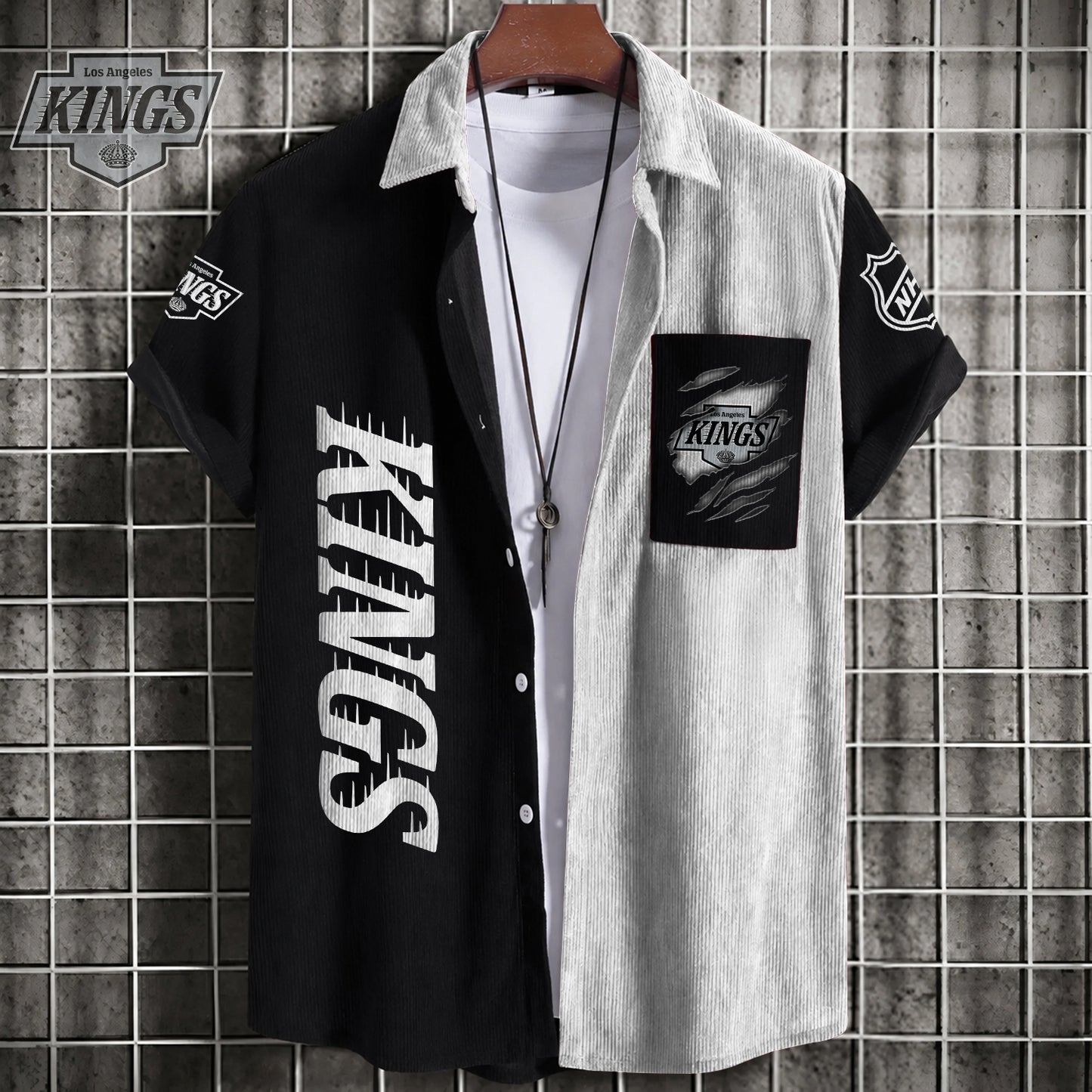 PREMIUM NHL X LAK Patchwork Lapel Striped Shirts Limited Editions NDT NHM 240526