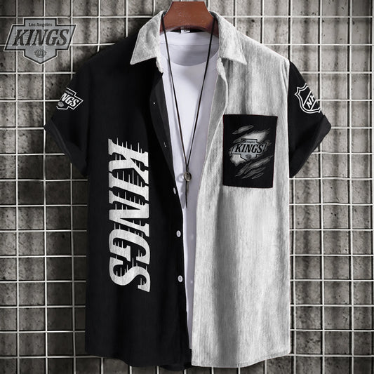 PREMIUM NHL X LAK Patchwork Lapel Striped Shirts Limited Editions NDT NHM 240526