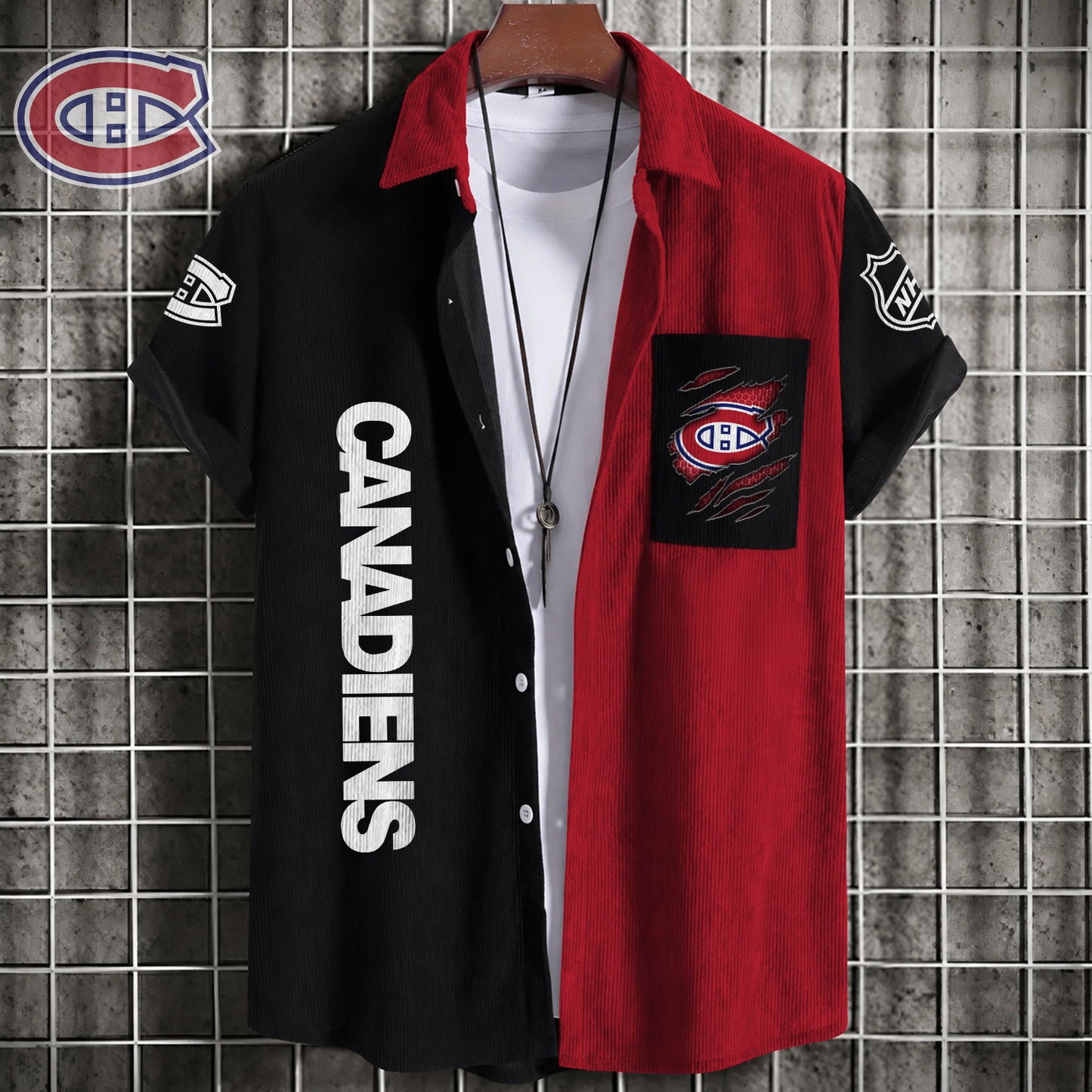 PREMIUM NHL X MC Patchwork Lapel Striped Shirts Limited Editions NDT NHM 240526