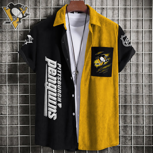 PREMIUM NHL X PP Patchwork Lapel Striped Shirts Limited Editions NDT NHM 240526